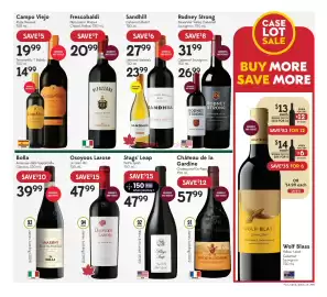 Sobeys Liquor flyer Page 5: Osoyoos Larose Le Grand Vin €47,99, Frescobaldi Nipozzano Riserva Chianti Rufina €20,99