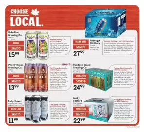 Sobeys Liquor flyer Page 9: Paddock Wood Brewing Co. Core Mixer Pack €24,99, Radouga Distillery Crush-It Hard Iced Tea €27,99