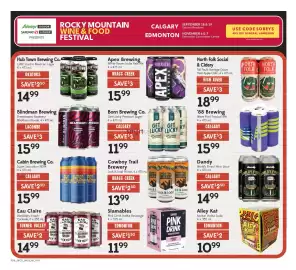 Sobeys flyer week 36 Page 7: Cowboy Trail Brewery Lock & Load Pilsner €13,99, Born Brewing Co. Get Lucky Premium Lager €11,99