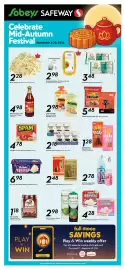 Sobeys flyer Page 1: Chen ke ming ramen or udon noodles €2,98, Chacha sunflower seeds €2,48