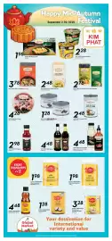Sobeys flyer Page 2: Kim phat water chestnuts €1,28, Kim phat soy sauce €4,48