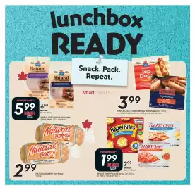 Sobeys flyer week 36 Page 2: Smart ones frozen entrées €1,99, Natural Bakery Rye Bread €2,99
