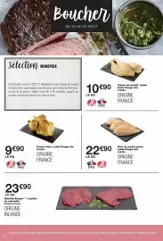 Catalogue Monop' semaine 36 page 12: Label Rouge Poulet blanc €9,90, Bavette Aloyau €23,00