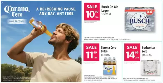 Co-op flyer week 36 Page 12: Budweiser Zero €14,99, Corona Cero €11,49