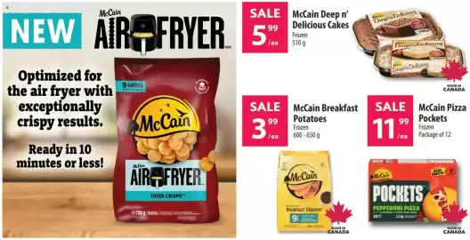 Co-op flyer week 36 Page 8: McCain Deep n' Delicious Cakes €5,99, McCain pizza pockets €11,99