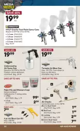 Princess Auto flyer Page 17: Vaper undercoating air spray gun €19,99, Powerfirst hvlp gravity-feed paint spray guns €19,99