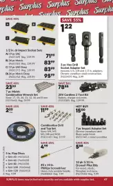 Princess Auto flyer Page 50: 20v cordless 2 tool kit €78,88, Phillips Screwdriver €4,99