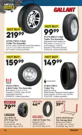 Princess Auto flyer Page 70: The Carlstar Group ST205/75R15 Trailer Tire €149,99, 6-bolt trailer tire assembly €159,99