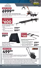 Princess Auto flyer Page 99: Bozeman Sawmill Cover €99,99, Sawmill Trailers €1.799,99