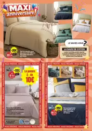Catalogue Maxi Bazar page 11: Parure imprimée €19,99, Parure double gaze de coton €39,99