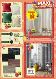 Catalogue Maxi Bazar page 12: Linea ou Azteca Tapis imprimé €3,99, Rideau Lilou €14,99