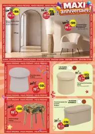 Catalogue Maxi Bazar page 7: Fink Pouf pliant double bouclette €19,99, Tabouret Sango €19,99