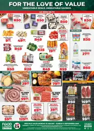 Food Lover's Market catalogue week 36 Page 1: Whole rotisserie chicken €79,99, Whole or half karoo lamb €129,99