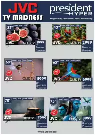 President Hyper catalogue week 36 Page 1: JVC 43" SMART QLED TV €2.999,00, JVC 32" SMART QLED TV €1.999,00