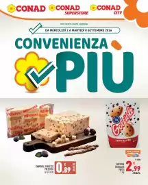 Volantino Conad Superstore | Convenienza Più Pagina 1: Emmental francese President €0,89, Gocci ole chocolate pavesi €2,99