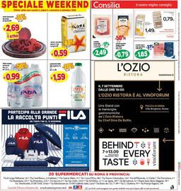 Volantino Il Castoro Supermercati Pagina 20: Acqua naturale Fabia €0,99, Sosio bresaola de baita €2,69