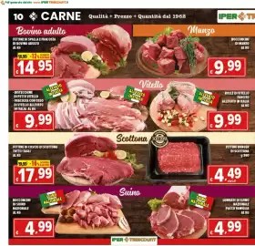 Volantino Iper Triscount Pagina 10: Rollè di vitello farcito €9,99, Fettine burger di Scottona €4,49