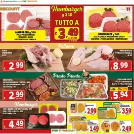 Volantino Iper Triscount Pagina 11: Fileni BIO Cotoletta di pollo bio €3,59, Amadori Granburger €2,49