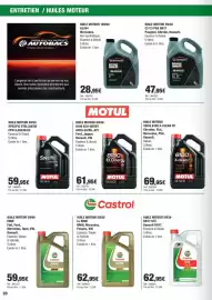 Catalogue Autobacs page 20: Castrol Huile moteur 5W30 €62,95, MOTUL HUILE MOTEUR 5W30 €61,95