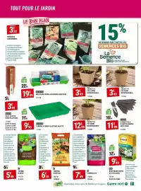 Catalogue Gamm vert page 3: SACHET 96 POT ROND BIODEGRADABLE €12,99, SACHET 12 POT CARRE BIODEGRADABLE €3,49