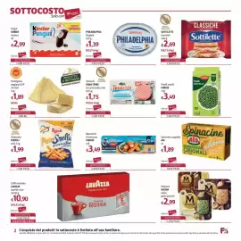 Volantino Futura Supermercati Pagina 2: Piselli novelli Findus €3,49, Philadelphia Original €1,39