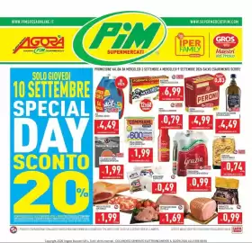 Volantino Iperfamily Pagina 1: Nostromo tonno all'olio di oliva €6,99, Perla comprami carta igienica maxi €1,99