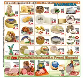 Volantino Top Supermercati Pagina 3: Emmentale francese President €0,99, Gorgonzola dolce gran riserva cucchiaino €1,29