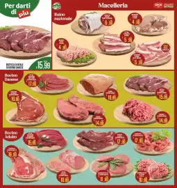 Volantino Supermercati EffePiù Pagina 2: Hamburger scelti di bovino adulto €11,99, Bistecca di reale di bovino danese €15,99