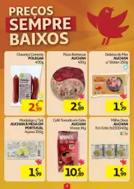 Folheto Auchan semana 36 Página 2: Chouriço Corrente €2,59, Pizza barbecue auchan €2,89