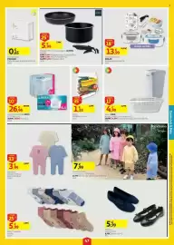 Folheto Auchan semana 36 Página 47: Babygrow Veludo/ Interlock €3,99, Cesto codil €4,99