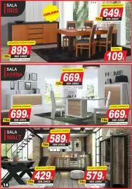 Folheto BragaJAV Página 14: Mesa sala extensível €649,00, Mesa sala extensível €669,00