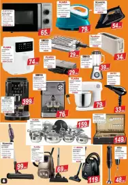 Folheto BragaJAV Página 6: Flama ferro c/gerador 5500fl €79,00, Bosch aspirador bgb 38ba1 €119,00