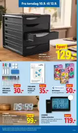 Lidl tilbudsavis uge 37 Side 26: CRELANDO Boks med skuffer €129,00, LIVARNO Digitalt LED-vækkeur €99,00