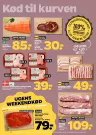 Netto tilbudsavis uge 36 Side 9: Velsmag koteletter eller flæsk i skiver €49,00, Velsmag laksestykke €85,00
