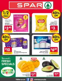 Spar catalogue week 36 Page 14: Australian Hass Avocados €1,25, Smith's Crinkle Cut or Double Crunch Chips €3,00
