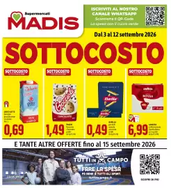 Volantino Madis Pagina 1: Grifo latte delicato parzialmente scremato €0,69, Barilla pasta di semola assortita €0,49