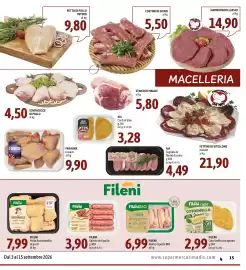 Volantino Madis Pagina 15: Petto di pollo intero €9,80, Fileni Salsiccia di pollo €3,90