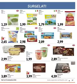 Volantino Madis Pagina 17: Orogel pisellini finissimi €1,99, SELEX Filetti di Merluzzo D'Alaska Gratinati assortiti €2,98