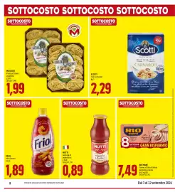 Volantino Madis Pagina 2: Passata Mutti di pomodoro €0,89, Scotti riso Carnaroli €2,29