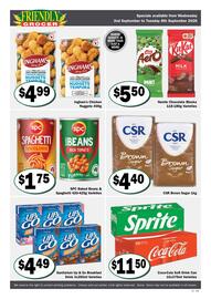 Friendly Grocer catalogue week 36 Page 2: SPC Baked Beans & Spaghetti Varieties €1,75, CSR Brown Sugar €4,40