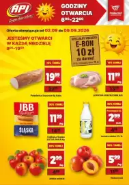 API MARKET gazetka tydzień 36 Strona 1: Nektarynki €5,99, Kiełbasa Śląska JBB Bałdyga €11,99