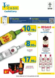 Folleto TOP Cash & Carry Página 1: Estrella Galicia Cerveza Especial €17,95, Ron Bacardí Carta Blanca €8,95