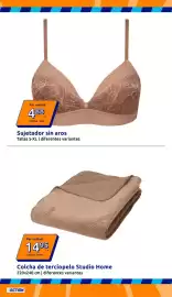 Catálogo Action semana 36 Página 19: Sujetador sin aros €4,88, Studio Home colcha de terciopelo €14,95