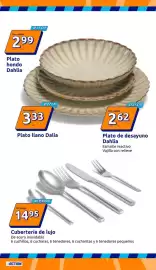 Catálogo Action semana 36 Página 5: Dahlia plato hondo €2,99, Cubertería de lujo €14,95
