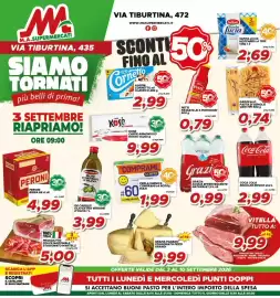 Volantino MA Supermercati settimana 36 Pagina 1: Grazia acqua effervescente naturale €0,99, Peroni birra €4,99