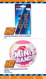 Action leták týden 36 Strana 27: Míček s překvapením Zuru Mini Brands €74,90, Knoflíkové baterie A-Force CR2032 €16,90
