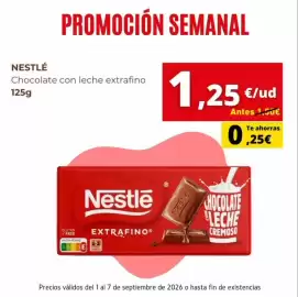 Folleto Tu Trébol Hipermercados semana 36 Página 1: Nestlé - chocolate con leche extrafino €1,25
