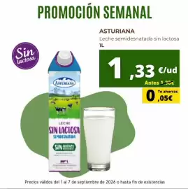 Folleto Tu Trébol Hipermercados semana 36 Página 3: La asturiana - leche semidesnatada sin lactosa €1,33