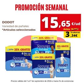 Folleto Supermercados Tu Alteza semana 36 Página 6: Dodot - variedad de pañales articulos seleccionados €15,65