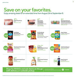 Publix weekly ad week 36 Page 22: Post Great Grains Cereal, On The Border Tortilla Chips